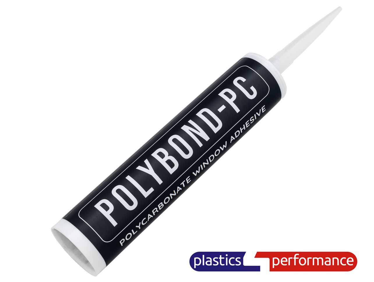 Bottle of PolyBond-PC Polycarbonate window adhesive.