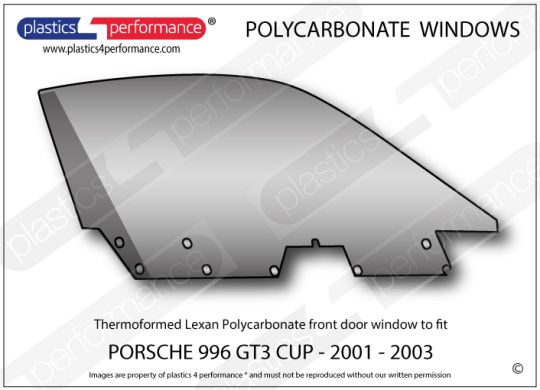 PORSCHE 996 GT3 Cup - Lexan Polycarbonate right front door window