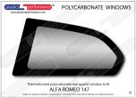 ALFA ROMEO - 147 GTA - Lexan Polycarbonate left hand rear quarter window