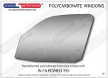 ALFA ROMEO 155 - Lexan Polycarbonate left front door window