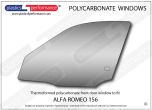 ALFA ROMEO - 156 - Lexan Polycarbonate left hand front door window