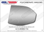 ALFA ROMEO - 156 - Lexan Polycarbonate left hand rear door window