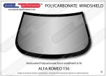 ALFA ROMEO - 156 - Hardcoated Lexan Polycarbonate front windscreen