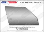 ALFA ROMEO - 75 - Lexan Polycarbonate right hand front door window