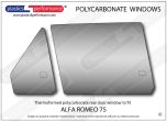 ALFA ROMEO - 75 - Lexan Polycarbonate right hand rear door window