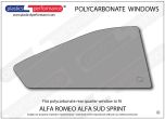 ALFA ROMEO - Sud Sprint - Lexan Polycarbonate right hand rear quarter window