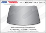 ALFA ROMEO Alfetta GTV Coupe - Hardcoated Lexan Polycarbonate front windshield