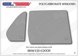 BMW - E30 Sedan - Lexan Polycarbonate right rear door window