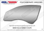 BMW E63 6 Series Coupe - Lexan Polycarbonate left front door window