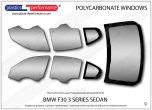 BMW F30 3 Series Sedan Lexan Polycarbonate window kit