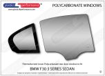 BMW F30 3 Series Sedan - Lexan Polycarbonate right rear door window