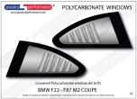 BMW - F22 Coupe - Lexan Polycarbonate louvered rear quarter windows set