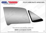 BMW - Z3 E36/8 Coupe - Lexan Polycarbonate right front door window