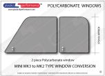 Classic mini MK3 to MK2 left door conversion polycarbonate window