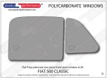 FIAT - 500 (Classic) - Lexan Polycarbonate right two piece front door window