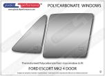 FORD Escort MK2 4dr - Lexan Polycarbonate left front door window