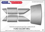 FORD - Escort MK2 - 7 piece Polycarbonate window kit - Fully Thermoformed