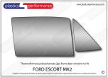 FORD - Escort MK2 - Polycarbonate RH front door window - Thermoformed - 2 piece shown