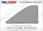 FORD - Falcon - Generation 2 (1964-1965) Lexan polycarbonate RH rear quarter window