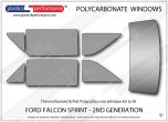 Ford Falcon - Gen 2  Lexan Polycarbonate window kit - 7 piece