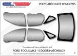FORD - Focus MK2 - 5dr hatch - Lexan Polycarbonate window kit