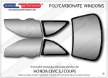 Honda Civic EJ Coupe (EJ1/2) - Lexan Polycarbonate window kit