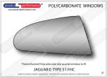 JAGUAR E type S1 FHC - Perspex Polycarbonate right rear quarter window