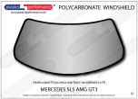 MERCEDES - SLS AMG GT3 - Hardcoated Polycarbonate Front windscreen, Makrolon Frontscheibe, Lexan Frontscheibe