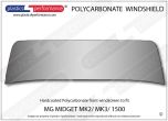 MG Midget MK2/ MK3/ 1500 - Hardcoated Lexan Polycarbonate front windscreen