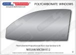 NISSAN Micra K12 - Lexan Polycarbonate left front door window