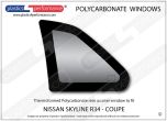 NISSAN Skyline R34 Coupe - Lexan Polycarbonate left rear quarter window