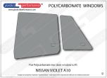 NISSAN Violet A10 Sedan - Lexan Polycarbonate left rear door window