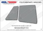 NISSAN Violet A10 Sedan - Lexan Polycarbonate right rear door window