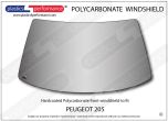 PEUGEOT - 205 - Hardcoated Lexan Polycarbonate front windscreen
