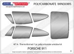 Porsche 911 - Lexan Polycarbonate 7 piece window kit  - replaces stock glass