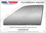 PORSCHE - 944 - Lexan left front door window