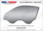 PORSCHE 992 - Lexan Polycarbonate left front door window