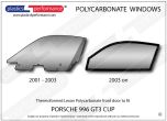 PORSCHE 996 GT3 Cup - Lexan Polycarbonate left front door window