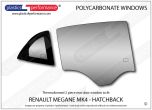 RENAULT - Megane MK4 - Lexan Polycarbonate right rear door window