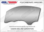 SUBARU - BRZ 2nd Generation - Lexan Polycarbonate left front door window