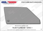 TALBOT - Sunbeam Series 1- Lexan Polycarbonate right front door window