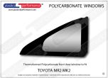 TOYOTA MR2 Mk2 - Lexan Polycarbonate right rear quarter window