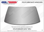 VOLKSWAGEN - Golf Mk2 - Hardcoated Lexan Polycarbonate front windscreen