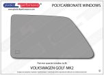 VOLKSWAGEN - Golf Mk2 - Lexan Polycarbonate left rear quarter window