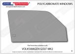 VOLKSWAGEN - Golf Mk2 - Lexan Polycarbonate right front door window