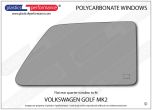 VOLKSWAGEN Golf Mk2 - Lexan Polycarbonate right rear quarter window