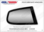 VOLKSWAGEN - Golf Mk5 - Lexan polycarbonate right hand rear quarter window