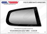VOLKSWAGEN - Golf Mk6 - Lexan polycarbonate right hand rear quarter window