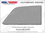 VOLVO 240 Coupe - Lexan Polycarbonate right rear quarter window