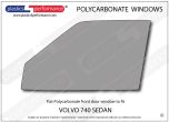 VOLVO - 740 Sedan - Lexan Polycarbonate left front door window